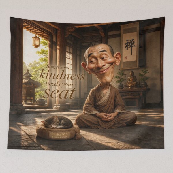 Item preview, Cat Lover Gift Brother Wu Shares His Seat designed and sold by The Brother Wu Collection.