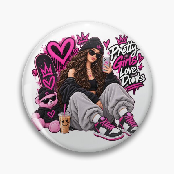 Item preview, Pretty Girls Love Dunks Pink Streetwear Girl designed and sold by TinyWeird.