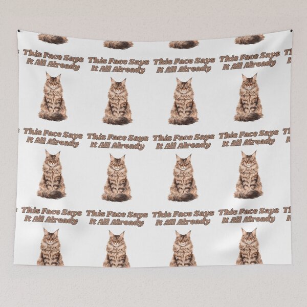 Item preview, Expressive Maine Coon Face Watercolor Cat Design designed and sold by NatureUnleashed.