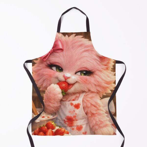 Item preview, Mimi Mew Strawberry Thief – Mischievous Pink Kawaii Cat Eating Strawberries designed and sold by Lalala cute.