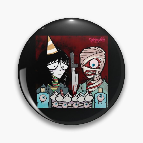 Item preview, Dark Humor Party Scene with Mummy and Skeptical Friend designed and sold by Catsi-Nook-Art.