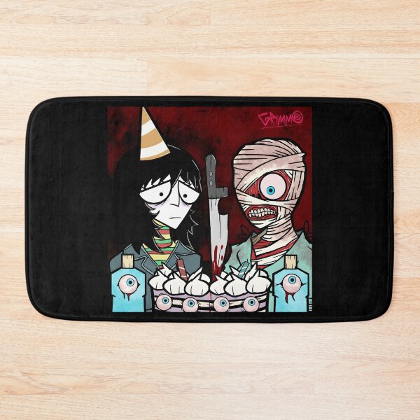 Item preview, Dark Humor Party Scene with Mummy and Skeptical Friend designed and sold by Catsi-Nook-Art.