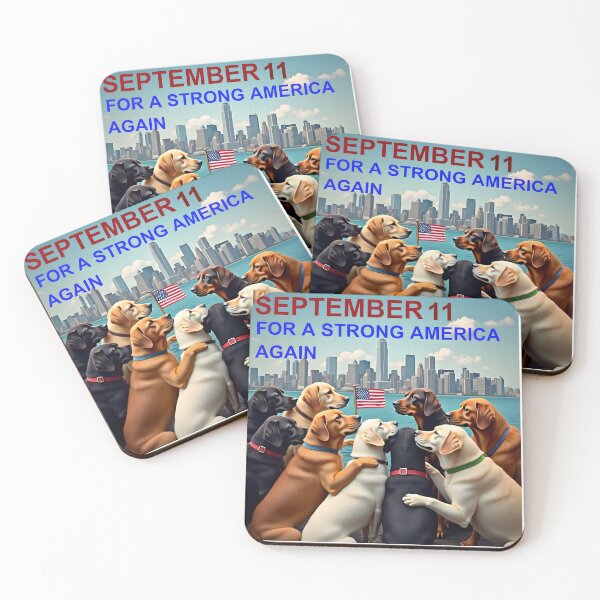 Item preview, SEPTEMBER 11 PATRIOTIC DOGS HUGGING NEW YORK CITY SKYLINE designed and sold by PawsStudioAU.