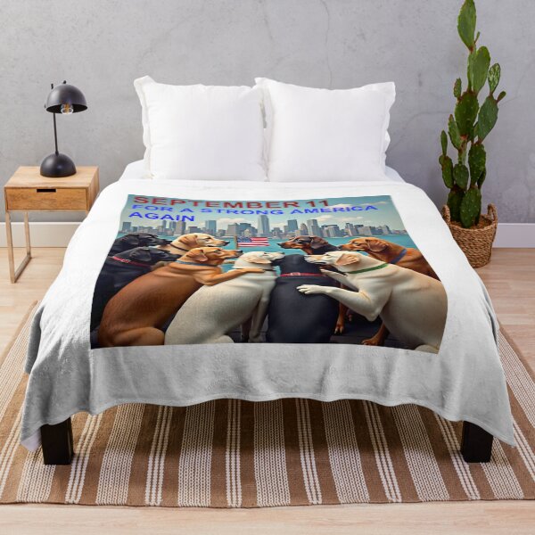 Item preview, SEPTEMBER 11 PATRIOTIC DOGS HUGGING NEW YORK CITY SKYLINE designed and sold by PawsStudioAU.