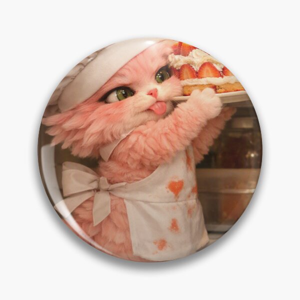 Item preview, Mimi Mew Cute Pink Cat Reaching for Cake – Funny Kawaii Kitten Baking designed and sold by Lalala cute.