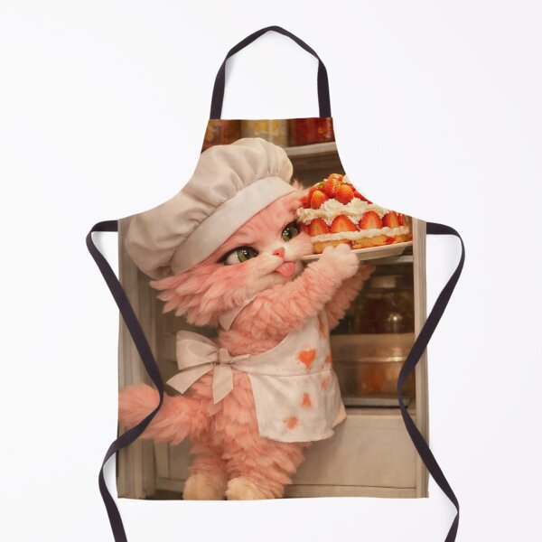 Item preview, Mimi Mew Cute Pink Cat Reaching for Cake – Funny Kawaii Kitten Baking designed and sold by Lalala cute.