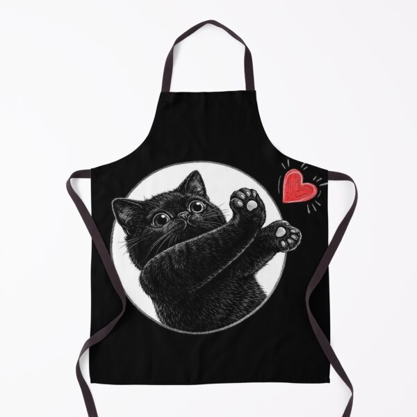 Item preview, Cute Black Cat Reaching For Love Heart designed and sold by Aravindgoud.