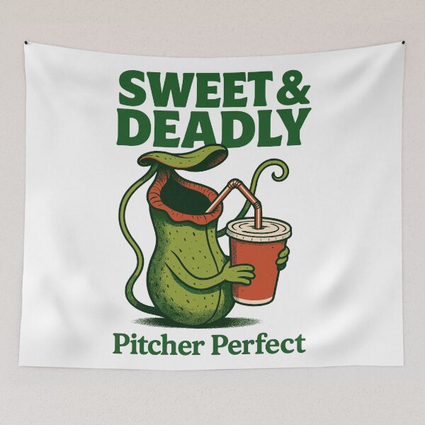 Item preview, Sweet and Deadly Pitcher Plant Art – Funny Carnivorous Plant Design designed and sold by WildlifeInc.