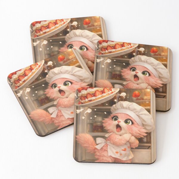 Item preview, Mimi Mew Dessert Disaster – Funny Pink Kawaii Cat Losing Her Cake designed and sold by Lalala cute.
