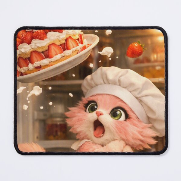 Item preview, Mimi Mew Dessert Disaster – Funny Pink Kawaii Cat Losing Her Cake designed and sold by Lalala cute.