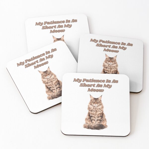 Item preview, Short Patience Maine Coon Watercolor Cat Quote designed and sold by NatureUnleashed.