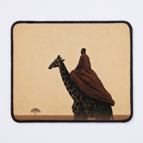 Item preview, The Long Horizon – Spiritual Giraffe Art, Symbolic Surreal Savanna Artwork designed and sold by SacredLensV.