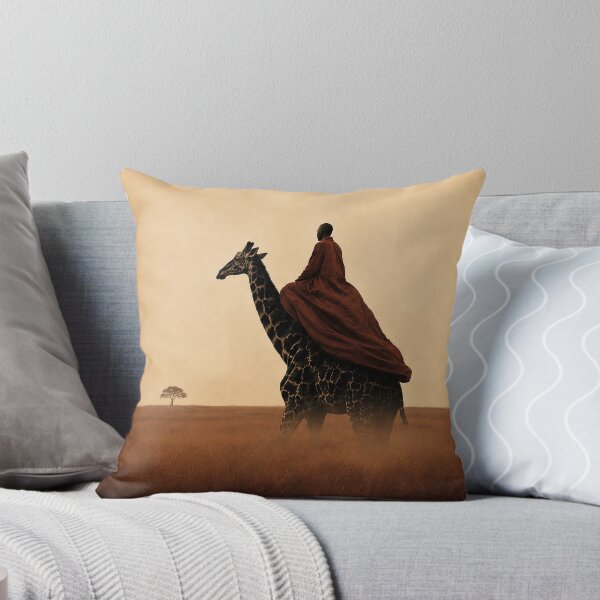 Item preview, The Long Horizon – Spiritual Giraffe Art, Symbolic Surreal Savanna Artwork designed and sold by SacredLensV.