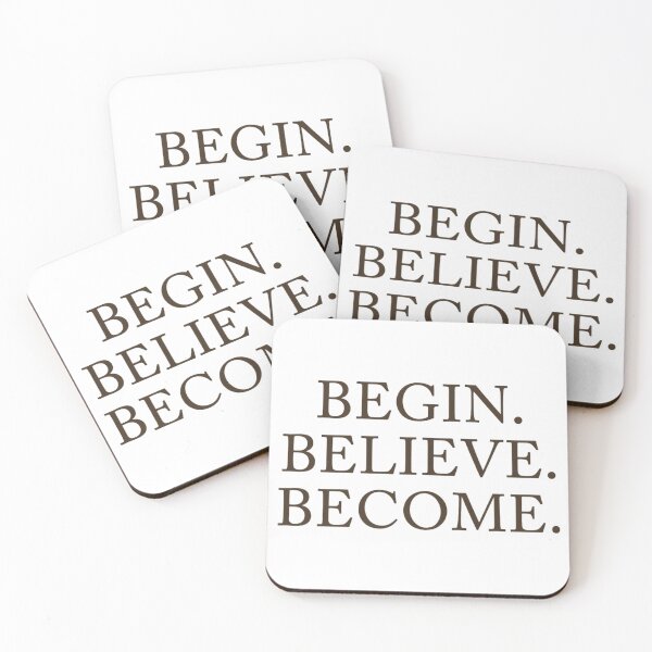 Item preview, Minimalist Ceramic Coffee Mug, "Begin Believe Become" Quote Mug, Modern European Editorial Mug, Aesthetic Quote Cup, Luxury Neutral Mug designed and sold by Miming.