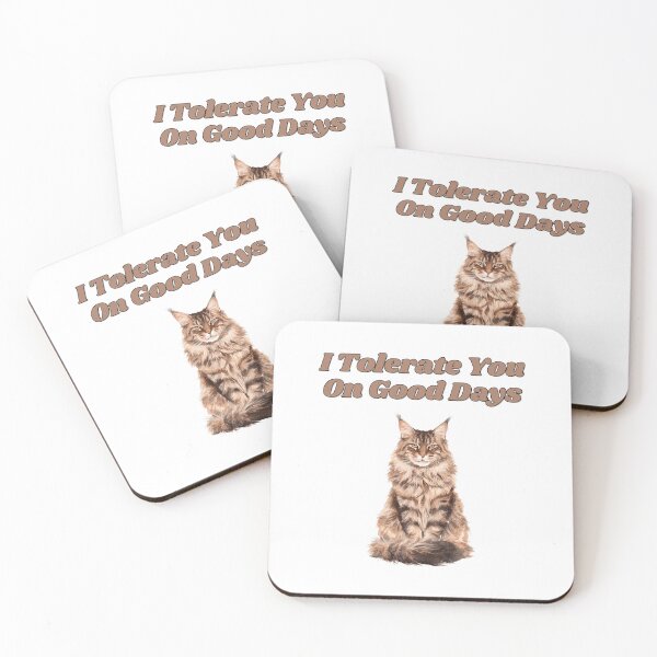 Item preview, Tolerate You Sassy Maine Coon Watercolor Design designed and sold by NatureUnleashed.