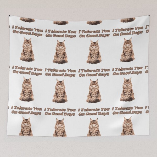 Item preview, Tolerate You Sassy Maine Coon Watercolor Design designed and sold by NatureUnleashed.