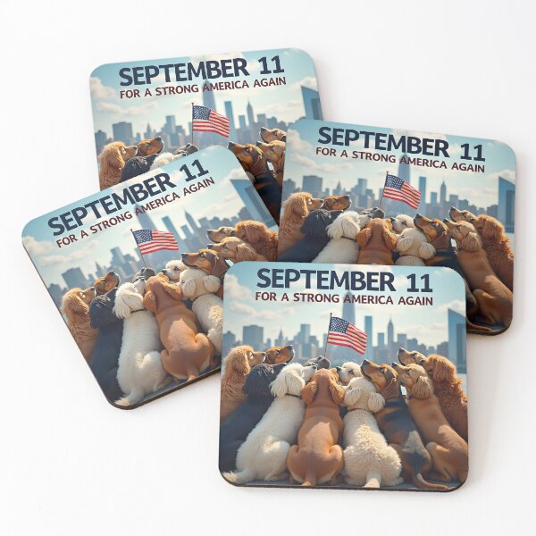 Item preview, SEPTEMBER 11 PATRIOTIC DOGS NEW YORK CITY SKYLINE designed and sold by PawsStudioAU.
