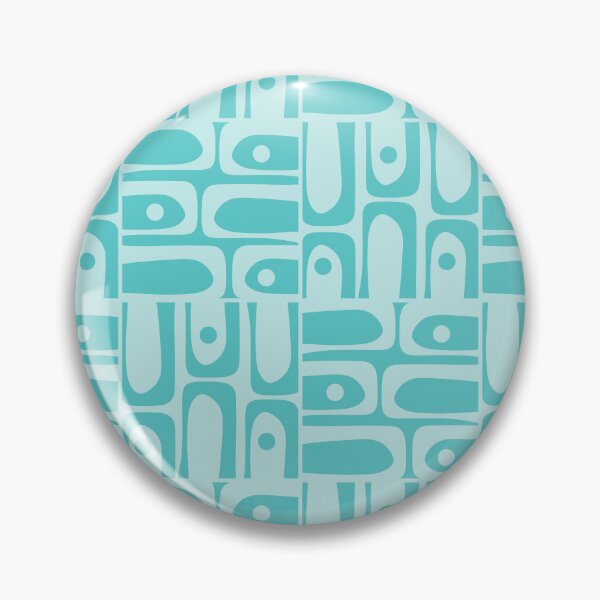 Item preview, Mid Century Modern Abstract Piquet Tiled Pattern Turquoise Aqua designed and sold by kierkegaard.