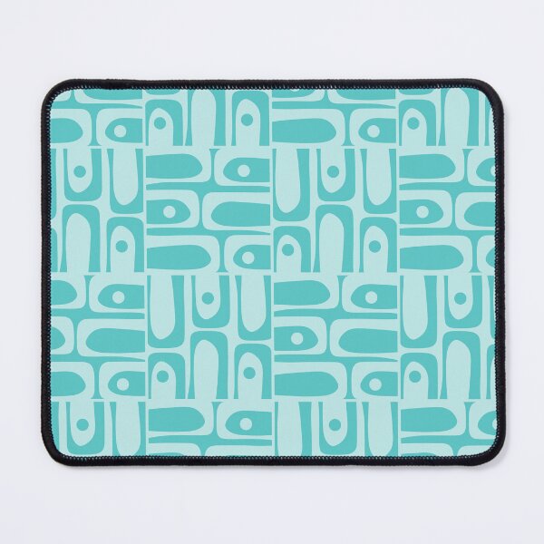 Item preview, Mid Century Modern Abstract Piquet Tiled Pattern Turquoise Aqua designed and sold by kierkegaard.
