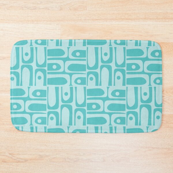 Item preview, Mid Century Modern Abstract Piquet Tiled Pattern Turquoise Aqua designed and sold by kierkegaard.