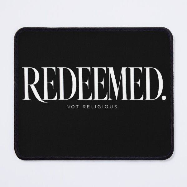Item preview, Redeemed Not Religious Christian Streetwear Minimalist Typography designed and sold by Skotecky.