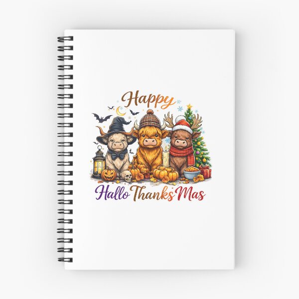 Item preview, Happy Hallothanksmas,  gift for highland cow lover, christmas countdown designed and sold by aponwao.