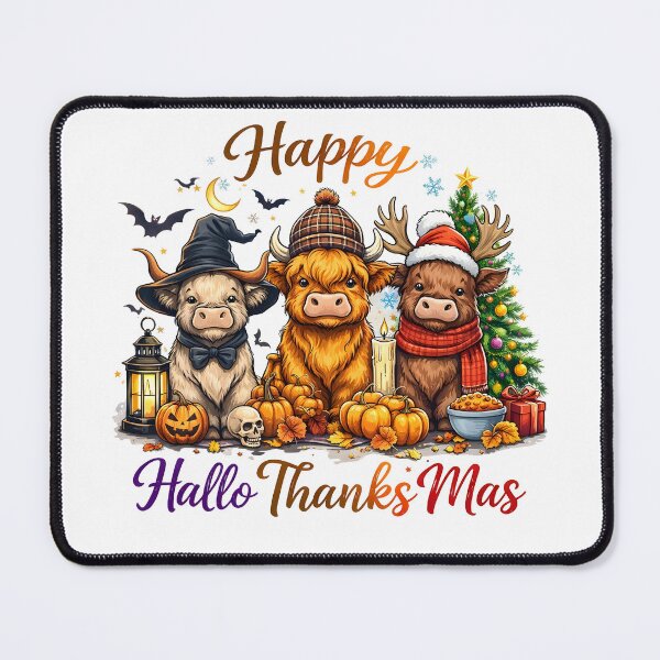 Item preview, Happy Hallothanksmas, gift for highland cow lover, christmas countdown designed and sold by aponwao.