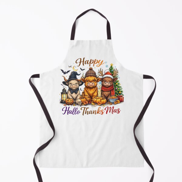 Item preview, Happy Hallothanksmas,  gift for highland cow lover, christmas countdown designed and sold by aponwao.