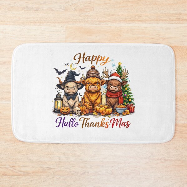 Item preview, Happy Hallothanksmas,  gift for highland cow lover, christmas countdown designed and sold by aponwao.
