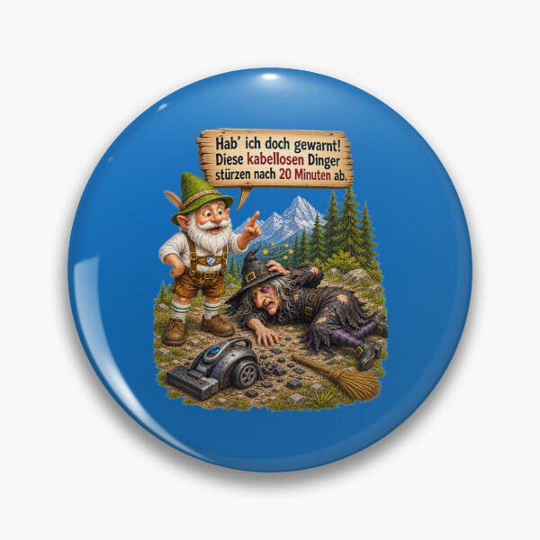 Item preview, Funny Witch & Bavarian Gnome Humor – "Hab' ich doch gewarnt!" designed and sold by Alpine-Ink.