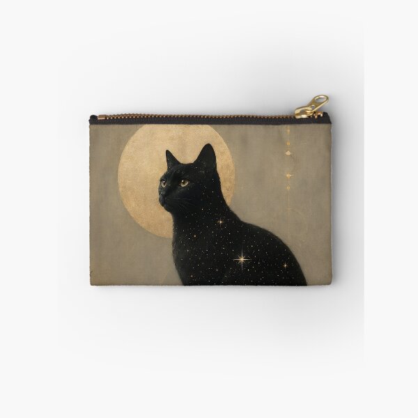 Item preview, Keeper of the Golden Moon – Celestial Black Cat Spiritual Art designed and sold by SacredLensV.