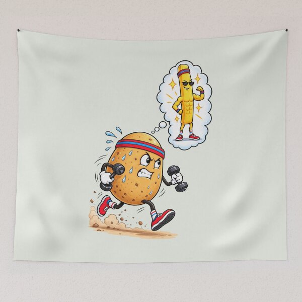 Item preview, Funny Workout Potato – Fitness Food Humor Gym Motivation Design designed and sold by waikibi ⭐⭐⭐⭐⭐.