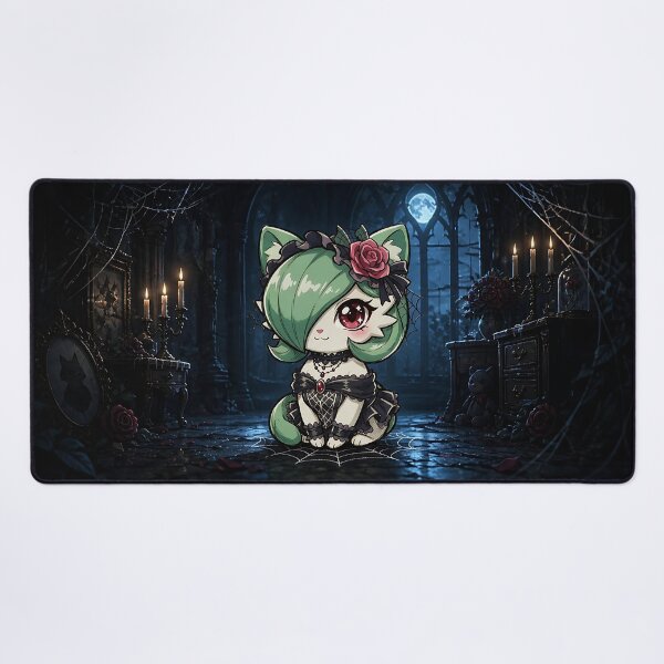 Item preview, Cute Sitting Gothic Lolita Anime Cat - Neko Garden designed and sold by CuteKats.