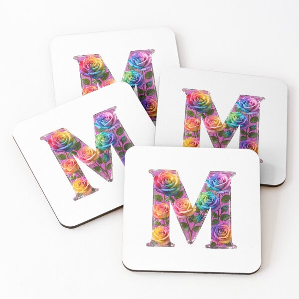 Item preview, Romantic Rose Letter M – Red Roses Floral Love Design designed and sold by Design Sounds Studio.