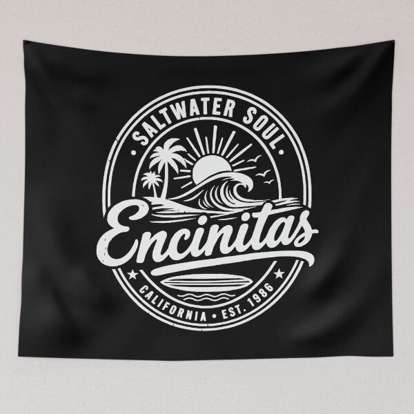 Item preview, Encinitas California Vintage Coastal Surf Beach Design designed and sold by CG Studio.