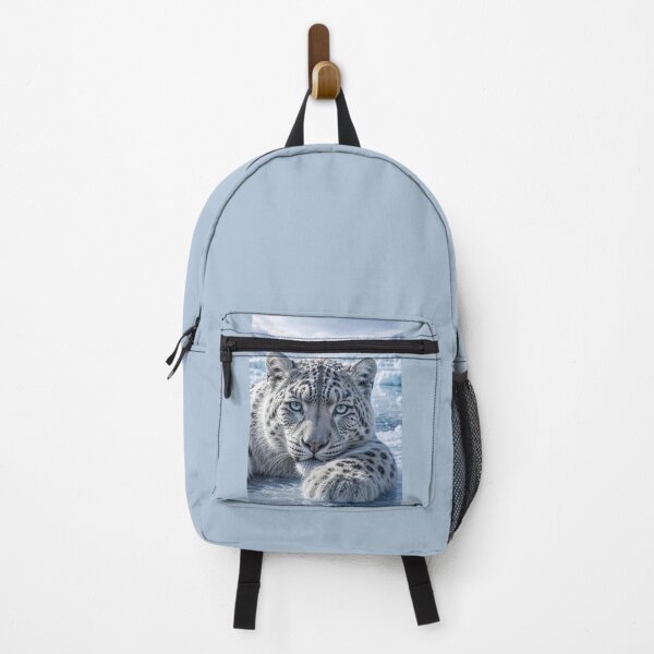 Item preview, Snow Leopard Portrait in Icy Mountains | Blue Eyes Wildlife Art designed and sold by ManJiangHong.