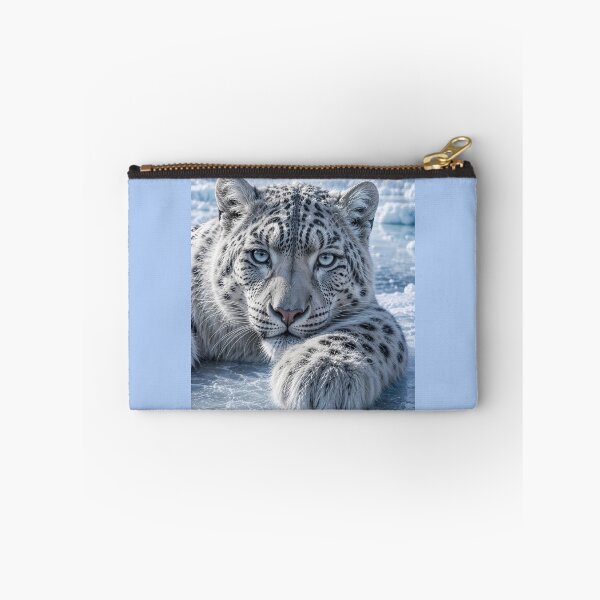 Item preview, Snow Leopard Portrait in Icy Mountains | Blue Eyes Wildlife Art designed and sold by ManJiangHong.