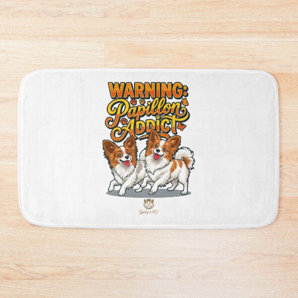 Item preview, Papillon People™ Warning Papillon Addict Two Papillon Dogs Cartoon Mascot Art designed and sold by ACSBRANDS.