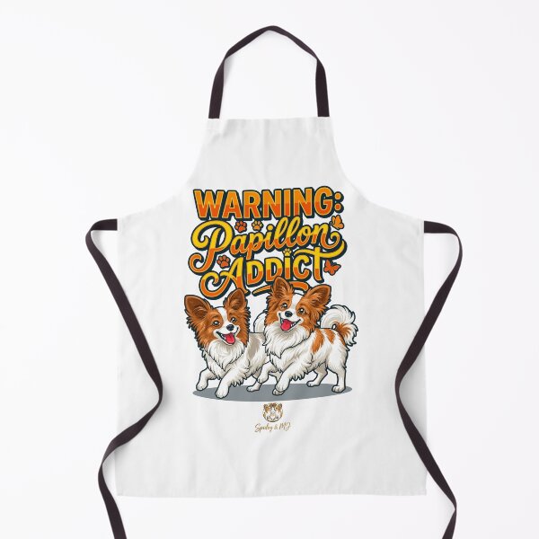 Item preview, Papillon People™ Warning Papillon Addict Two Papillon Dogs Cartoon Mascot Art designed and sold by ACSBRANDS.
