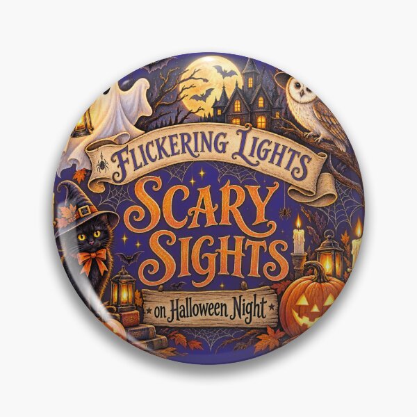 Item preview, Flickering Lights, Scary Sights — Halloween Night designed and sold by Novel Works Studio.