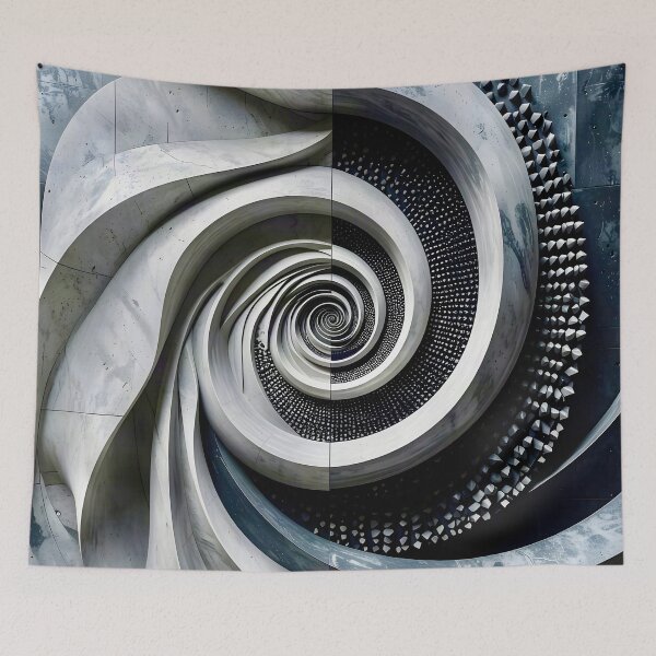 Item preview, Spiral Metal Architecture in Gray Stone designed and sold by Vicky Brago-Mitchell®.