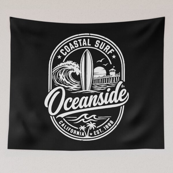 Item preview, Oceanside California Vintage Coastal Surf Beach Design designed and sold by CG Studio.