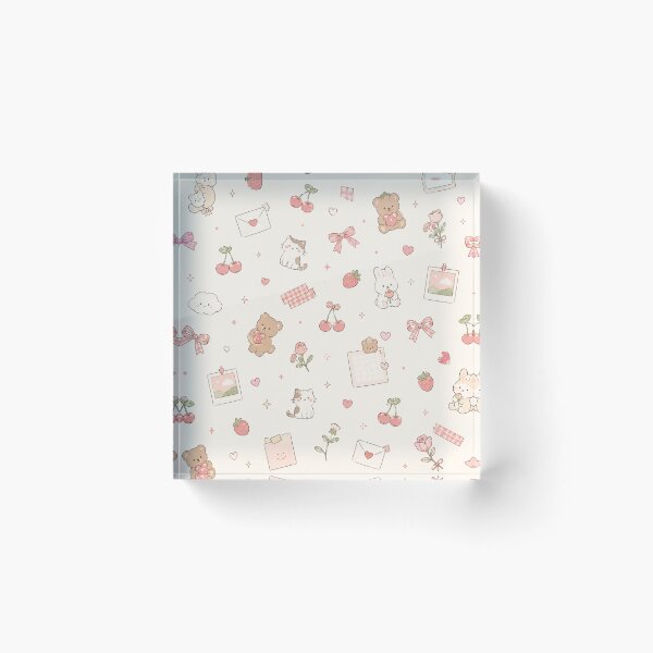 Item preview, Korean Cute Pastel Kawaii Pattern | Seoul-Inspired Bear, Bunny & Cherry Aesthetic designed and sold by Shruz.