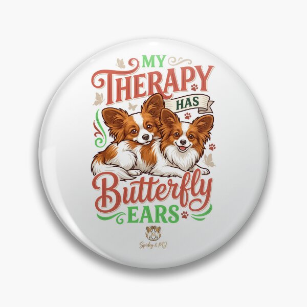 Item preview, Papillon People™ My Therapy Has Butterfly Ears Papillon Dog Retro Script Art designed and sold by ACSBRANDS.
