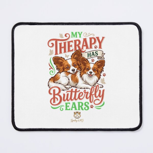 Item preview, Papillon People™ My Therapy Has Butterfly Ears Papillon Dog Retro Script Art designed and sold by ACSBRANDS.