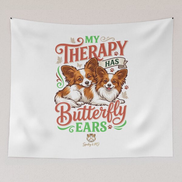 Item preview, Papillon People™ My Therapy Has Butterfly Ears Papillon Dog Retro Script Art designed and sold by ACSBRANDS.