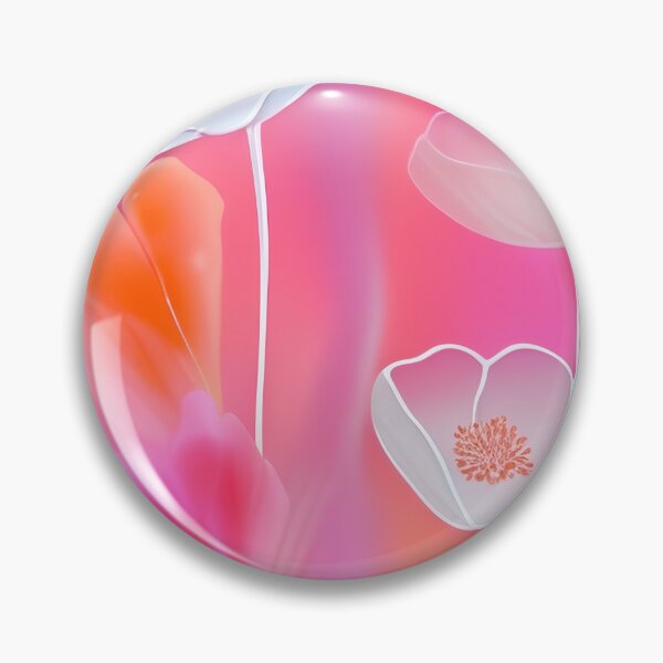 Item preview, WHITE POPPY H003 SHEER GOSSAMER PEACH PINK Stained Glass Art Print Party Decoration~Baby/Bridal/Wedding/Birthday Gift Favor designed and sold by Spinning Plates 360.