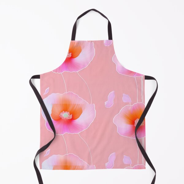 Item preview, WHITE POPPY H002 SHEER GOSSAMER PEACH PINK Stained Glass Art Print Party Decoration~Baby/Bridal/Wedding/Birthday Gift Favor designed and sold by Spinning Plates 360.