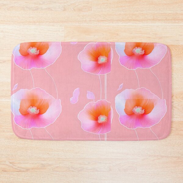 Item preview, WHITE POPPY H002 SHEER GOSSAMER PEACH PINK Stained Glass Art Print Party Decoration~Baby/Bridal/Wedding/Birthday Gift Favor designed and sold by Spinning Plates 360.