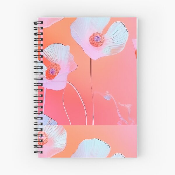 Item preview, WHITE POPPY H001 SHEER GOSSAMER PEACH PINK Stained Glass Art Print Party Decoration~Baby/Bridal/Wedding/Birthday Gift Favor designed and sold by Spinning Plates 360.